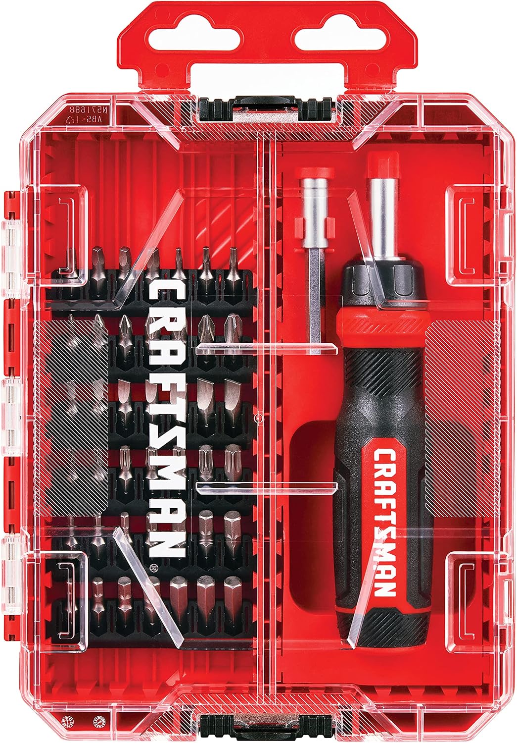CRAFTSMAN RATCHETING SCREWDRIVER, 44PC (CMHT68017), Red